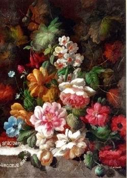 unknow artist Floral, beautiful classical still life of flowers.074